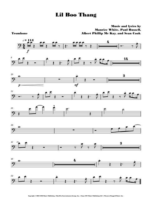 Lil Boo Thang (Arr. David Lartey) - Maurice White, Sean Cook, Albert Phillip Mc Kay (Trombone Solo)