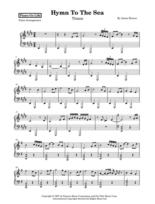 Hymn To The Sea (Arr. Piano Go Life) - James Horner (Piano Solo)