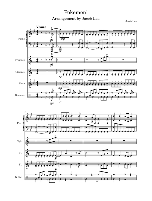 Pokémon Theme Song – Arranged by Jacob Lea