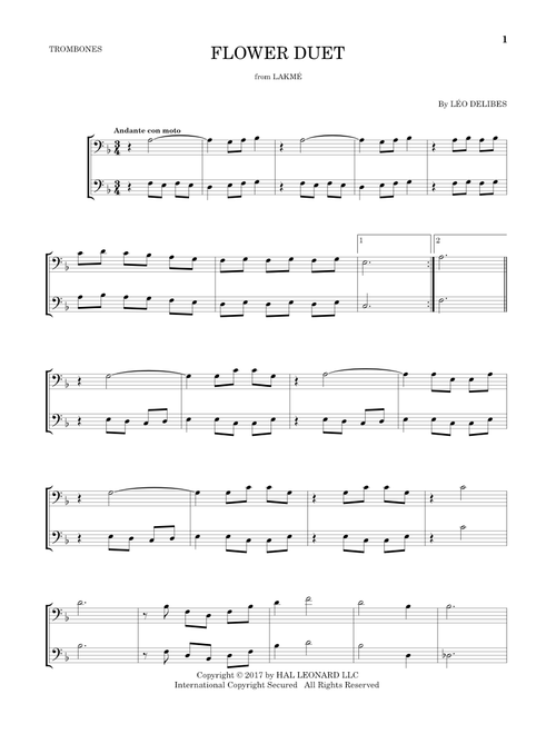 Flower Duet - Léo Delibes (Trombone Duet)