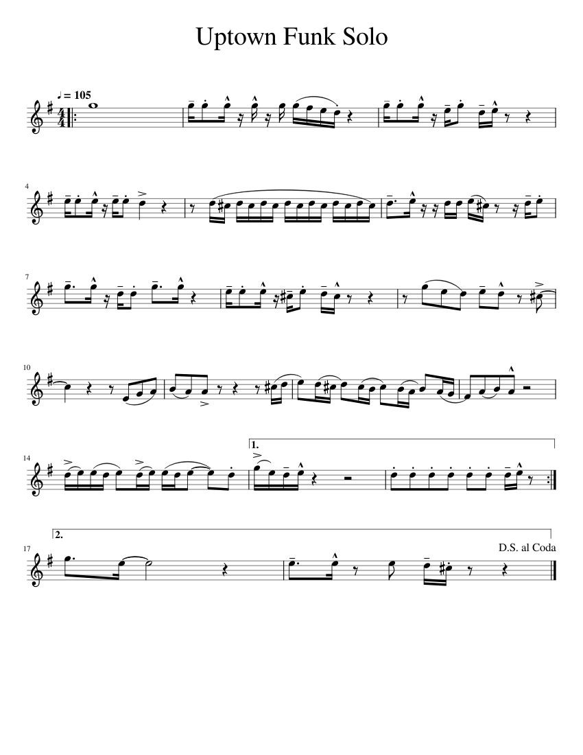 Uptown funk alto sax sheet music new arrivals