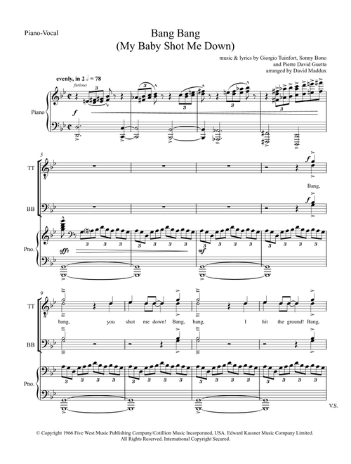 Bang Bang (my Baby Shot Me Down) (Arr. David Maddux) - David Guetta With Skylar Grey (Choral, TTBB)