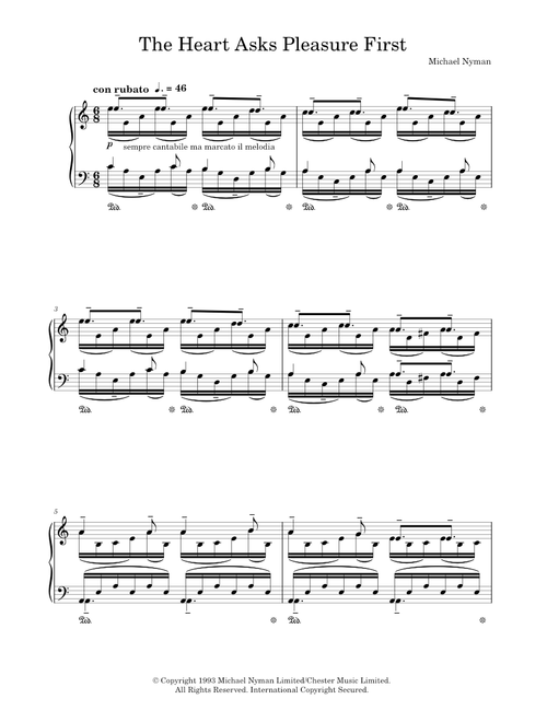 The Heart Asks Pleasure First: The Promise / The Sacrifice - Michael Nyman, The Piano Movie (Piano Solo)