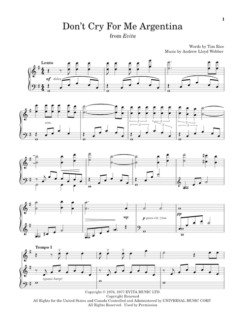 Don't Cry For Me Argentina - Madonna (Violin and Piano)