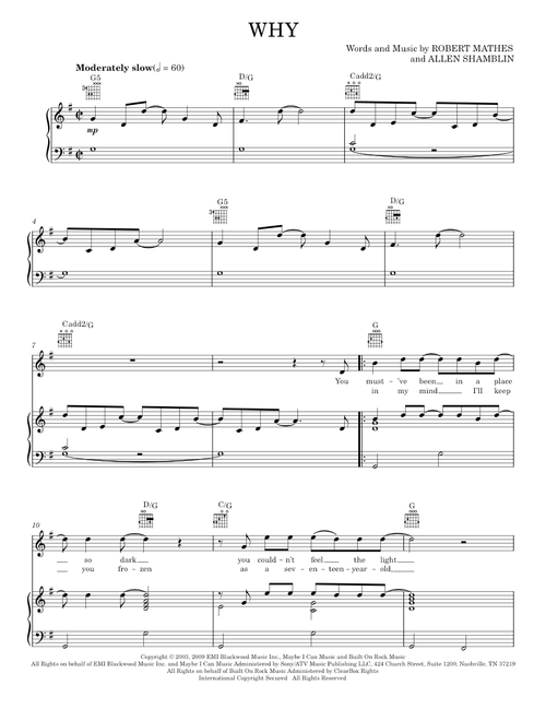 Why - Rascal Flatts (Piano-Vocal-Guitar)