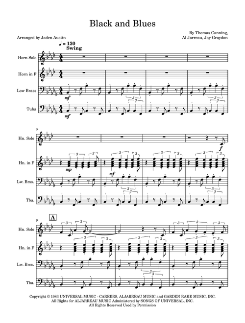 Black And Blues (Arr. Jaden Austin) - Al Jarreau (Brass Ensemble)