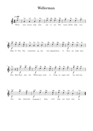 Wellerman – Misc Traditional Sheet Music for Recorder (Woodwind Trio ...