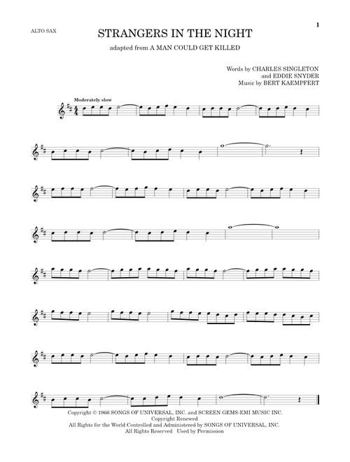 Strangers In The Night - Frank Sinatra (Alto Sax Solo)