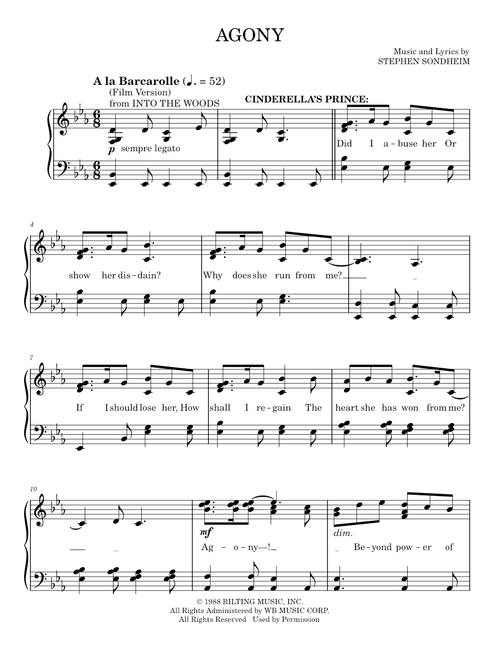 Agony - Stephen Sondheim (Easy Piano)