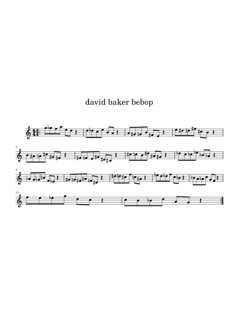 Lick – david baker david baker bebop Sheet Music for Saxophone alto (Solo) | MuseScore.com