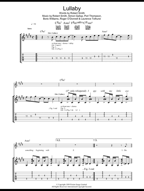 Lullaby - The Cure (Guitar Tab)