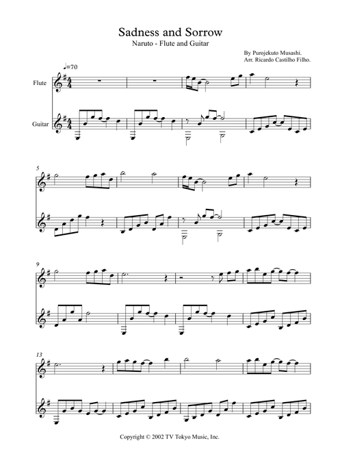 Sadness And Sorrow (Arr. Ricardo Cesar dos Santos Castilho Filho) - Purojekuto Musashi (Instrumental Duet)
