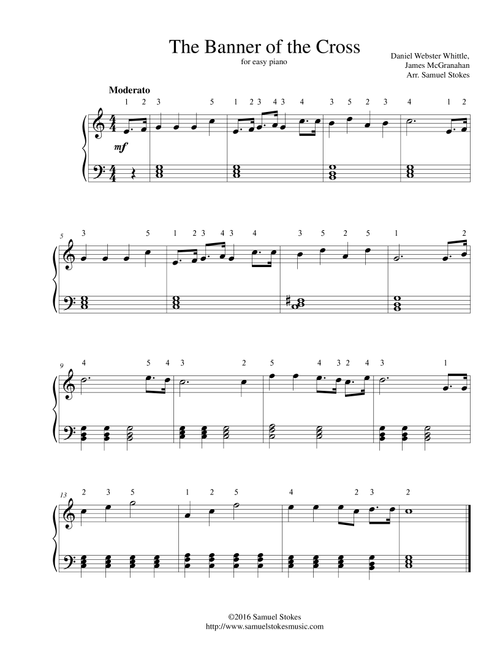 The Banner of the Cross - for easy piano (Arr. Samuel Stokes) - Daniel Webster Whittle, James McGranahan (Easy Piano)