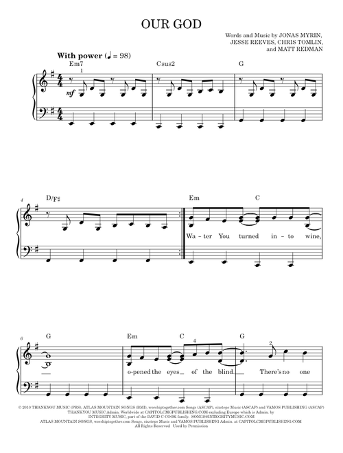 Our God - Chris Tomlin (Easy Piano)