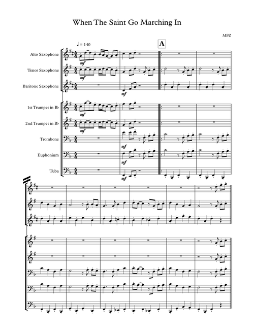 When The Saints Go Marching In (Arr. MFZ) - Louis Armstrong (Brass Ensemble)