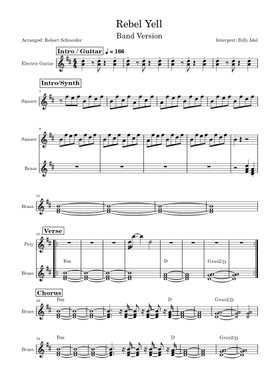 Free Rebel Yell by Billy Idol sheet music | Download PDF or print