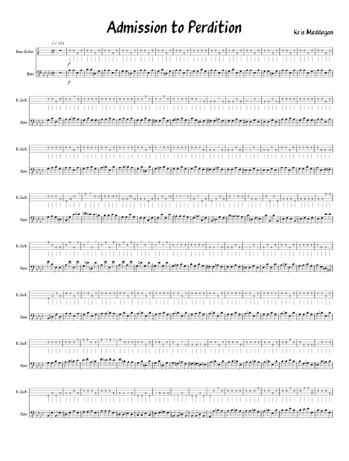 Admission To Perdition Bass Tabs (WIP)