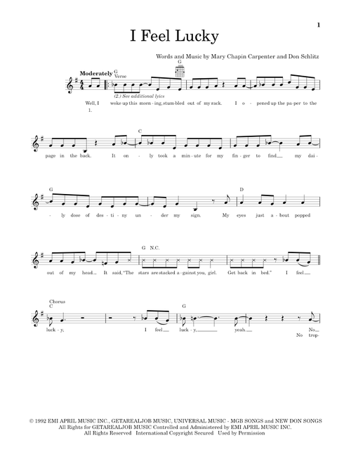 I Feel Lucky - Mary Chapin Carpenter (Easy Guitar)