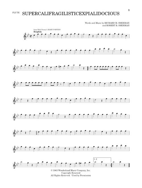 Supercalifragilisticexpialidocious (from Mary Poppins) - Julie Andrews (Flute Solo)
