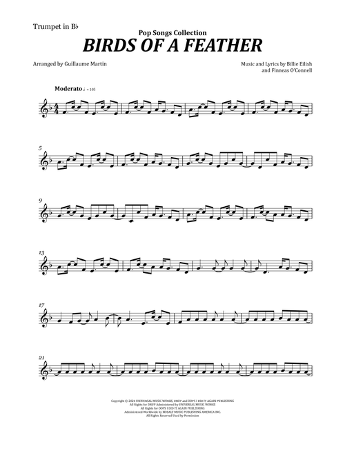 Birds Of A Feather (Arr. Guillaume Martin) - Billie Eilish (Trumpet Solo)
