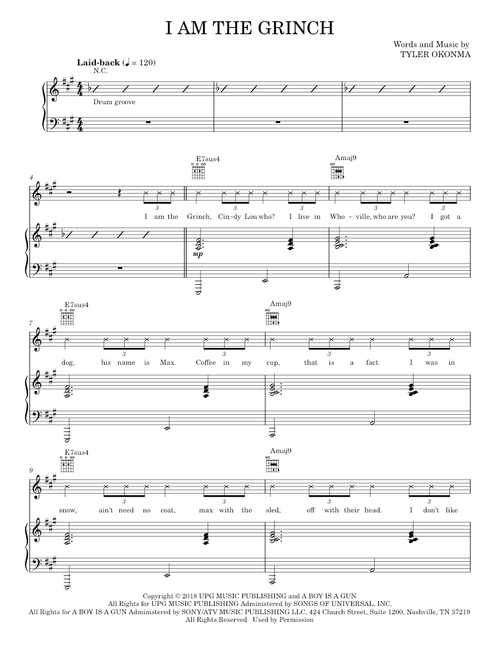 I Am The Grinch (from The Grinch) - Tyler The Creator, Tyler Okonma (Piano Vocal)
