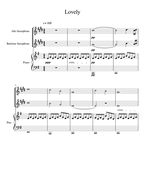 Lovely - Billie Eilish and Khalid (Alto Saxophone, Baritone Saxophone, Piano)