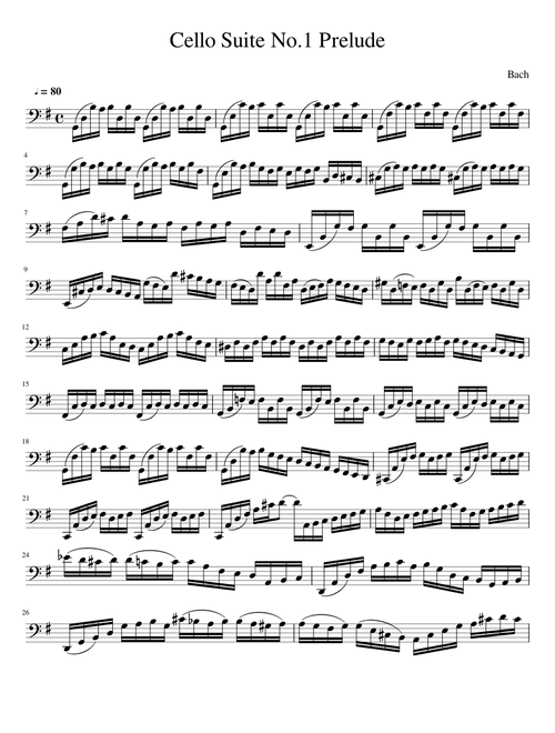 Cello Suite No.1 Prelude In G Major