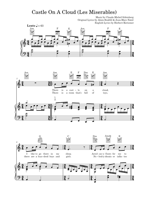 Les Miserables sheet music by Jaime Cadena | Play, print, and