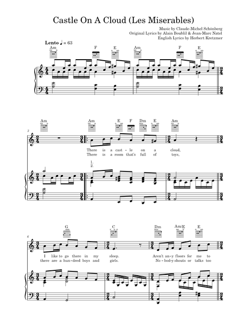 Les Miserables sheet music by Jaime Cadena | Play, print, and