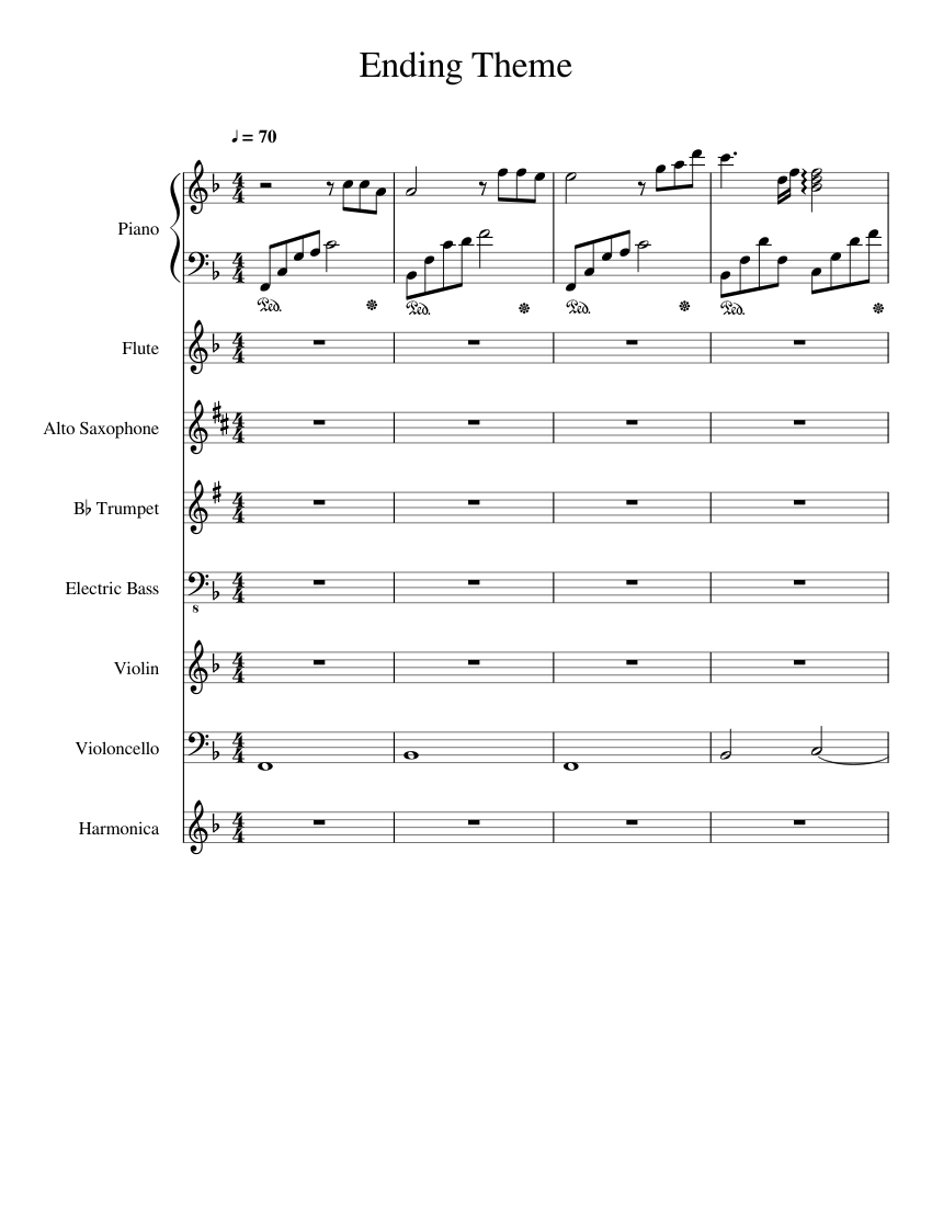 Ending Theme Sheet Music For Piano Flute Saxophone Alto Trumpet In B ending-theme-sheet-music-for-piano-flute-saxophone-alto-trumpet-in-b