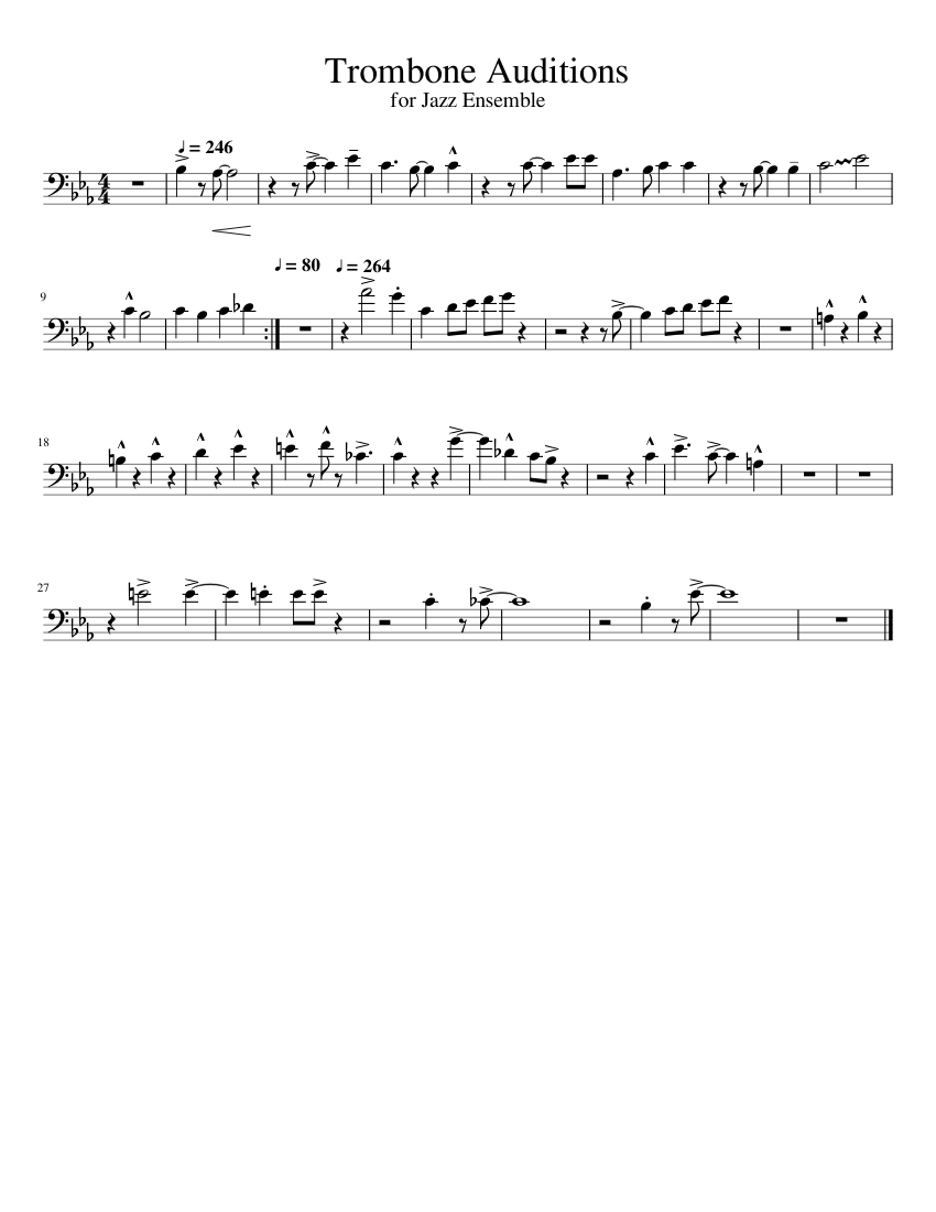 Trombone Auditions Sheet music for Trombone (Solo)