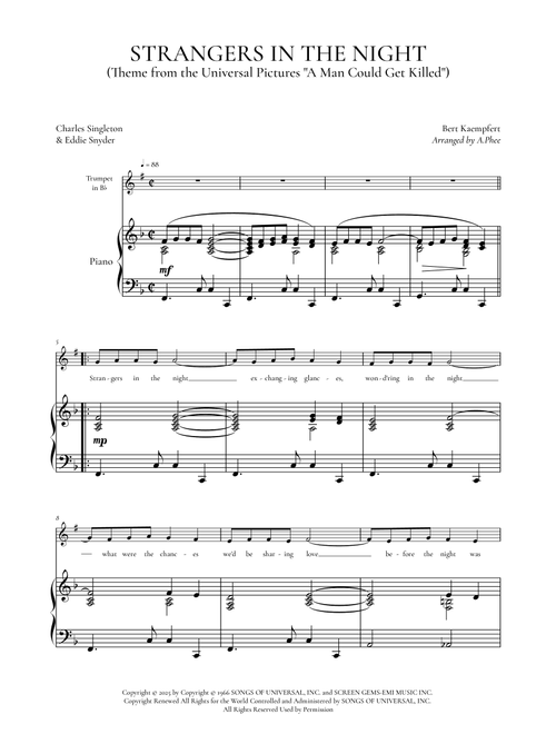 Strangers In The Night (Arr. Phee) - Frank Sinatra (Trumpet and Piano)