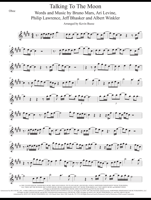 Talking To The Moon (Arr. Kevin Busse) - Bruno Mars (Oboe Solo)