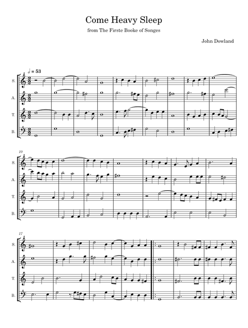 Come heavy sleep - John Dowland