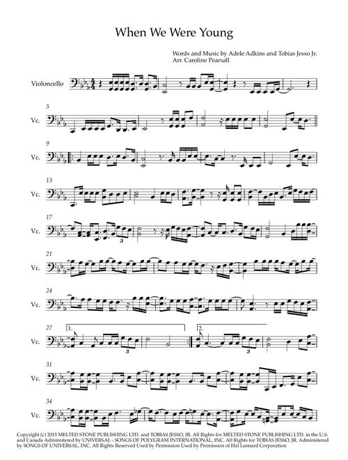 When We Were Young (Arr. Caroline Pearsall) - Adele (Cello Solo)