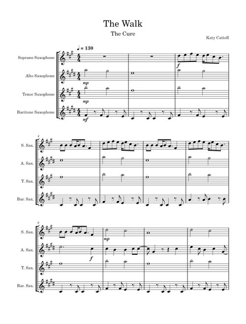 The Walk – The Cure (for saxophone quartet)