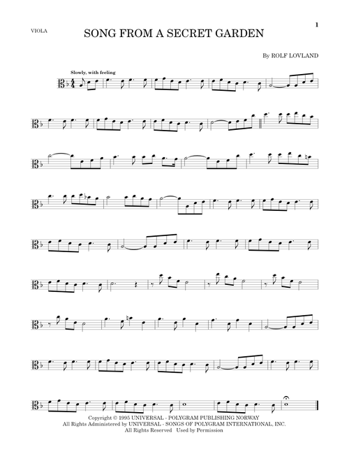 Song From A Secret Garden (Viola Solo)