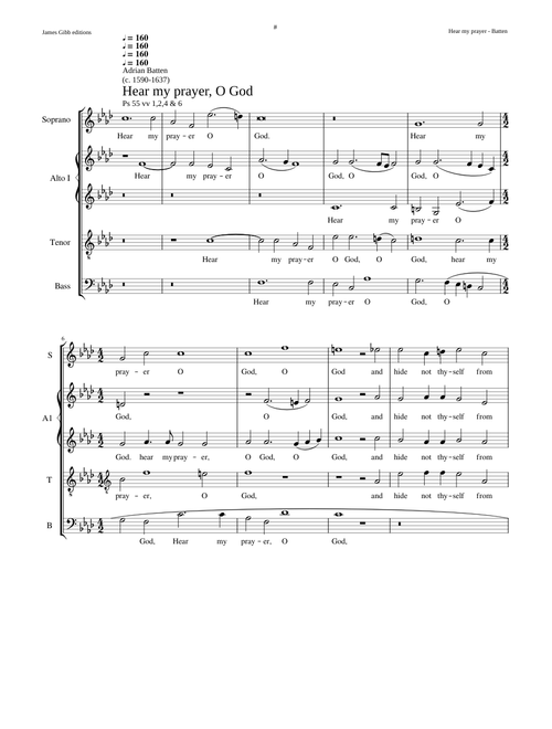 Hear my prayer, O God - Adrian Batten
