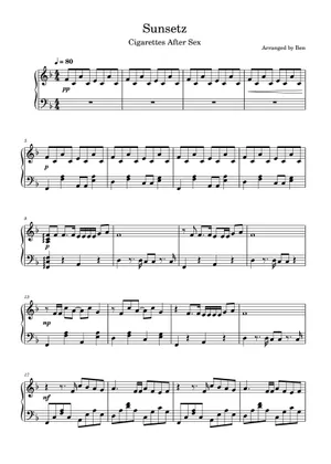 sunsetz cigarettes after sex Sunsetz Sheet Music for Piano (Solo) sunsetz cigarettes after sex Sunsetz Sheet Music for Piano (Solo)