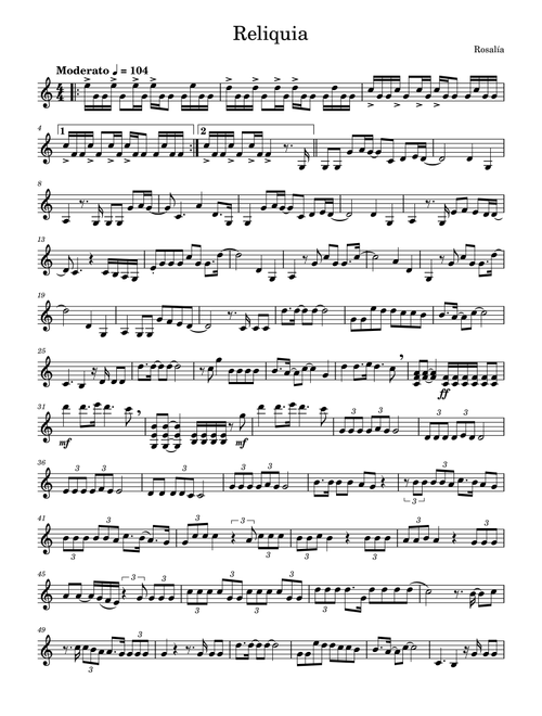 Reliquia (Arr. Julia Mills) - Rosalia (Violin Solo)