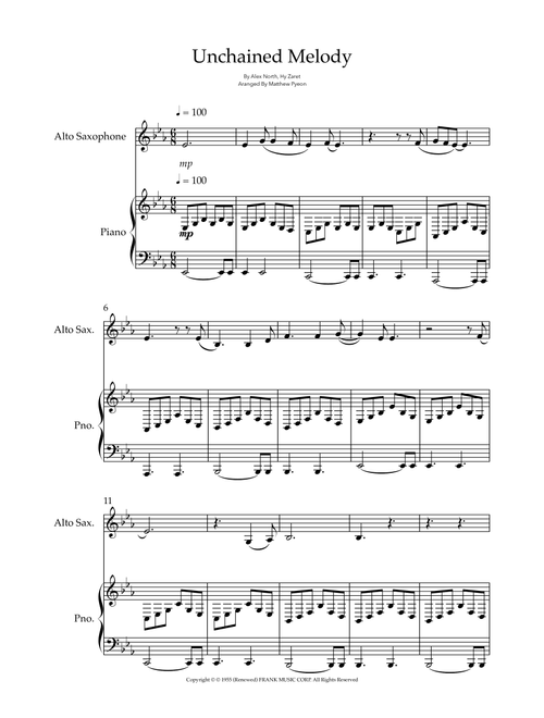 Unchained Melody (Arr. Matthew pyeon) - Al Hibbler (Alto Sax and Piano)