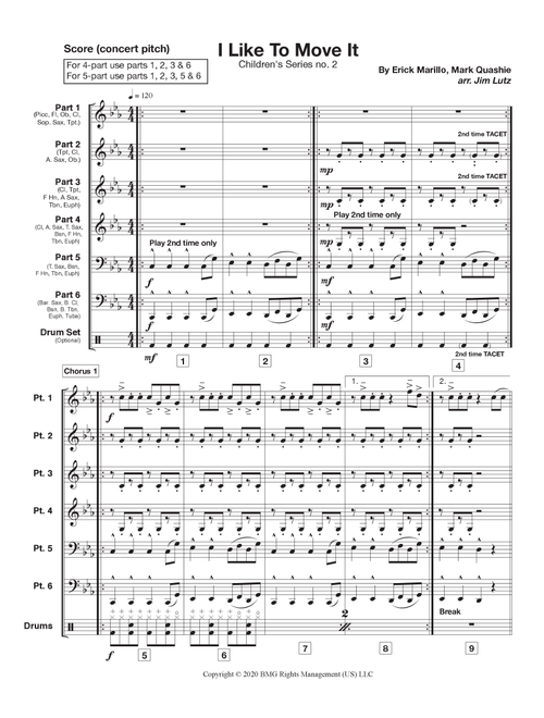 I Like To Move It (Arr. Jim Lutz) - Mark Quashie, Erick Marillo (Woodwind Ensemble)