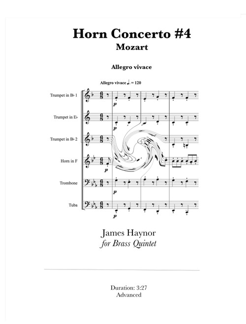 Horn Concerto #4 Finale for Brass Quintet (Arr. James Haynor) - Wolfgang Amadeus Mozart (Brass Ensemble)