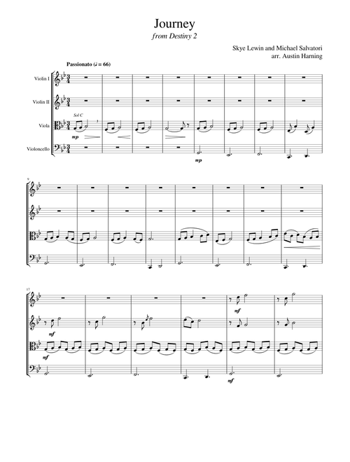 Journey, from Destiny 2 (String Quartet)