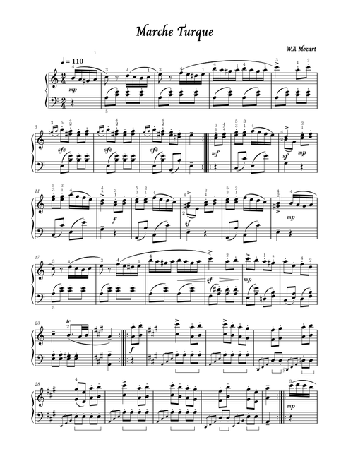 Marche Turque – Wolfgang Amadeus Mozart