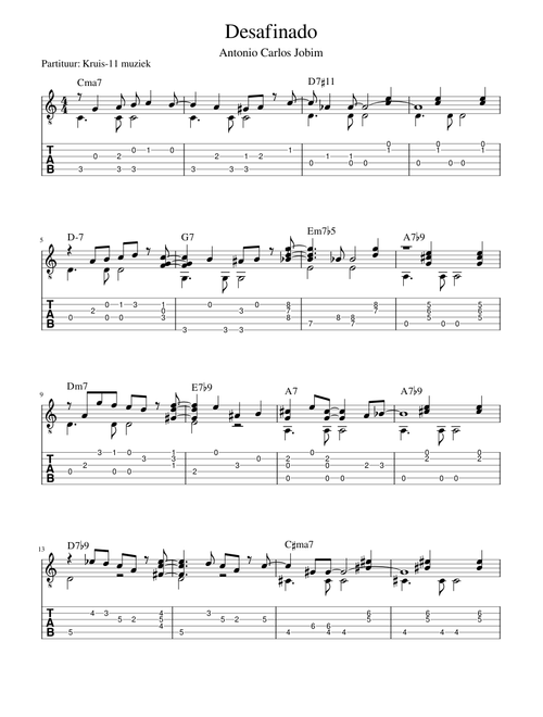 Antônio Carlos Jobim - Desafinado - guitar TAB
