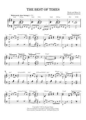 Play Official version of The best of times Sheet Music by Styx for