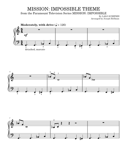 Mission Impossible Theme - Lalo Schifrin (Easy Piano)