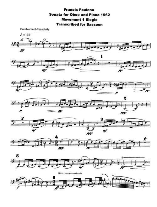 Sonata (Arr. DavidJHare) - Poulenc (Bassoon Solo)