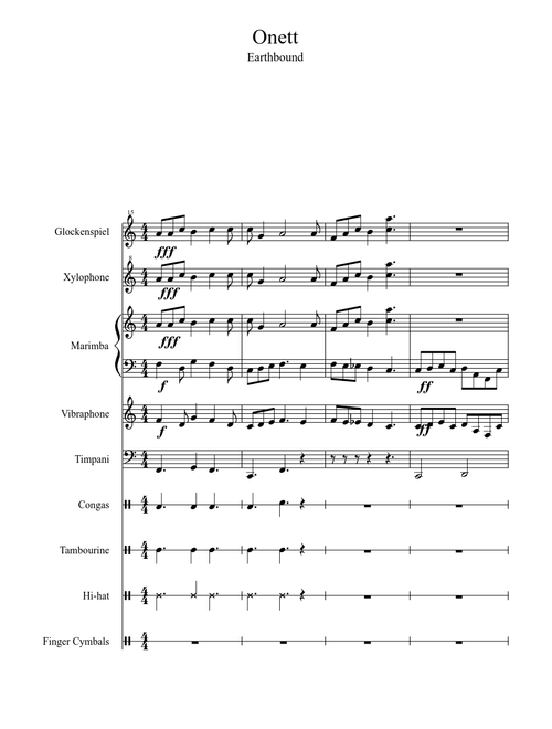 Onett Theme - Front Ensemble Arrangement